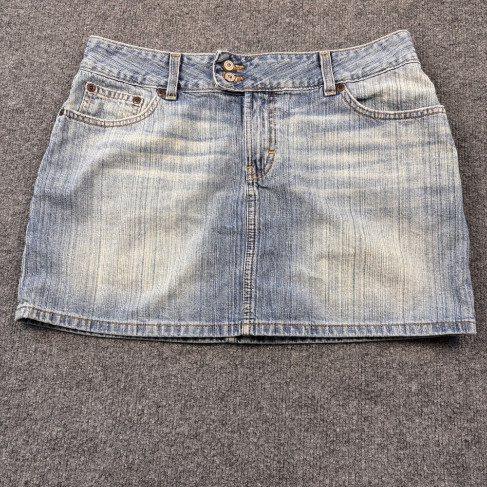 BKE Denim Vogue Mini Skirt Womens 31 Light Blue Excellent Y2K Low Rise Cotton